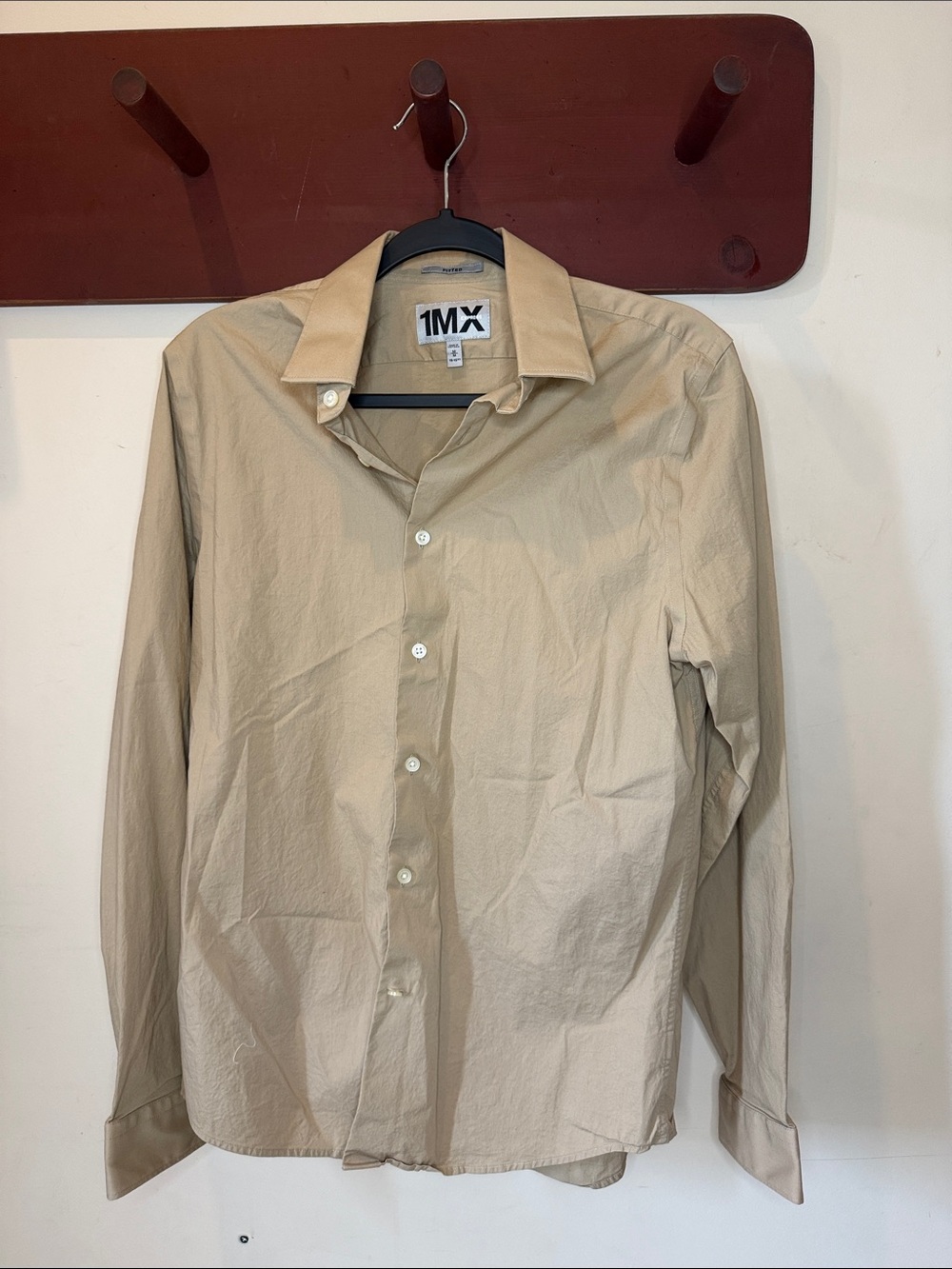Express Men's Light Tan Dress Shirt
